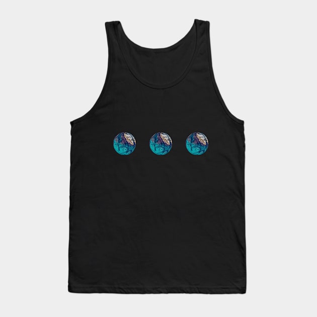 3 Rocky Planets Tank Top by GomaDigital